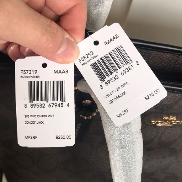 💕🎀coach Tote Set 💕shoulder bag brown/black - Picture 4 of 8